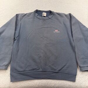 Vintage Basic CSS Cape Cod MA American Flag Crewneck Sweatshirt Mens L Blue USA